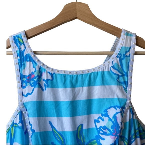 Lilly Pulitzer Sandrine Dress Shorely Blue, with  Pearl details, size 2 - Picture 6 of 10